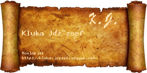 Kluka József névjegykártya